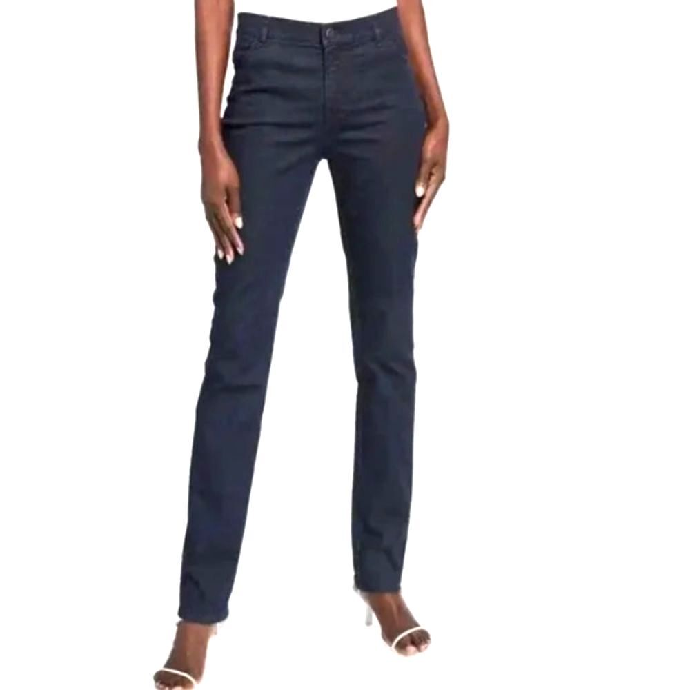 Lafayette148 Women's Gray-Blue Denim Mid-Rise Slim-Straight Leg Jeans Size 6